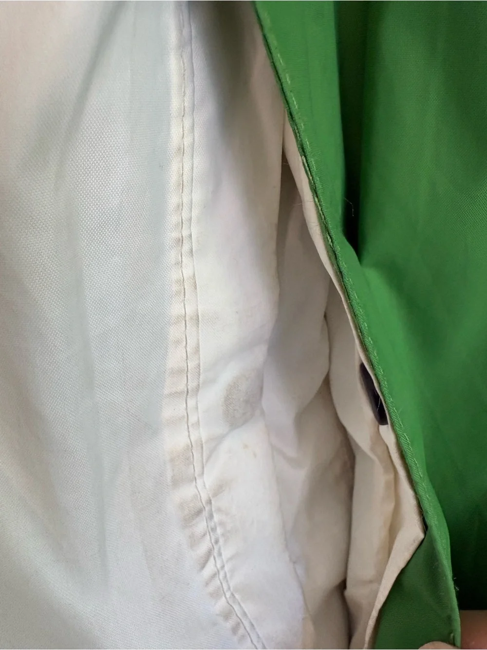 Columbia Women’s Green White Lightweight Hooded Waterproof Nylon Rain Jacket SzM